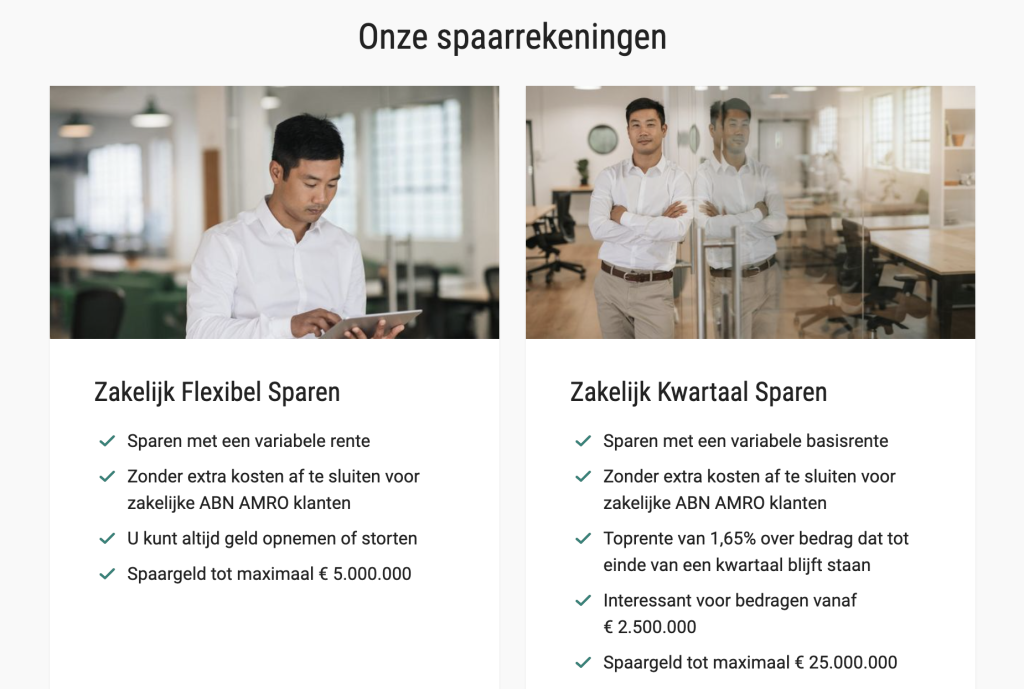 Soorten ABN AMRO Spaarrekeningen