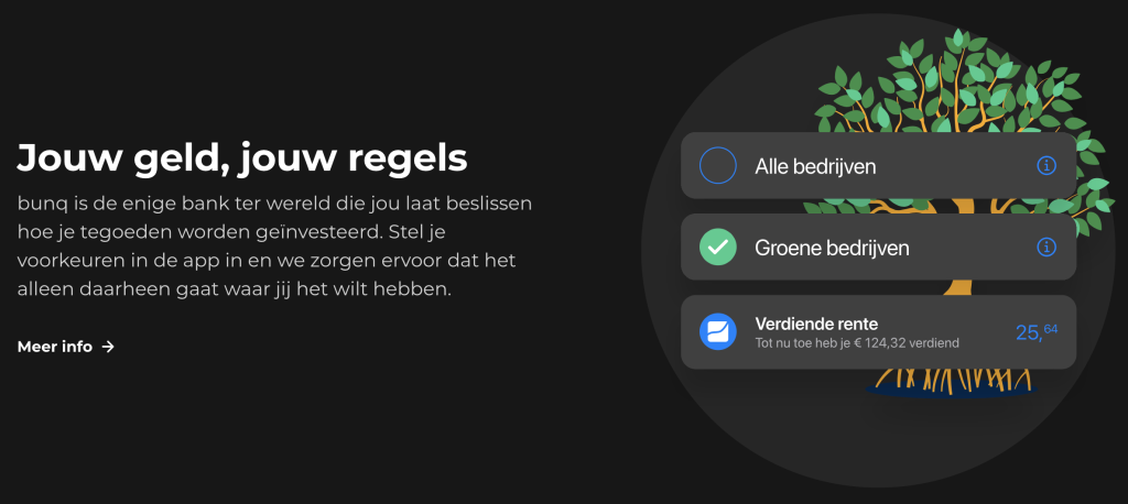 Groen sparen Bunq zakelijke spaarrekening