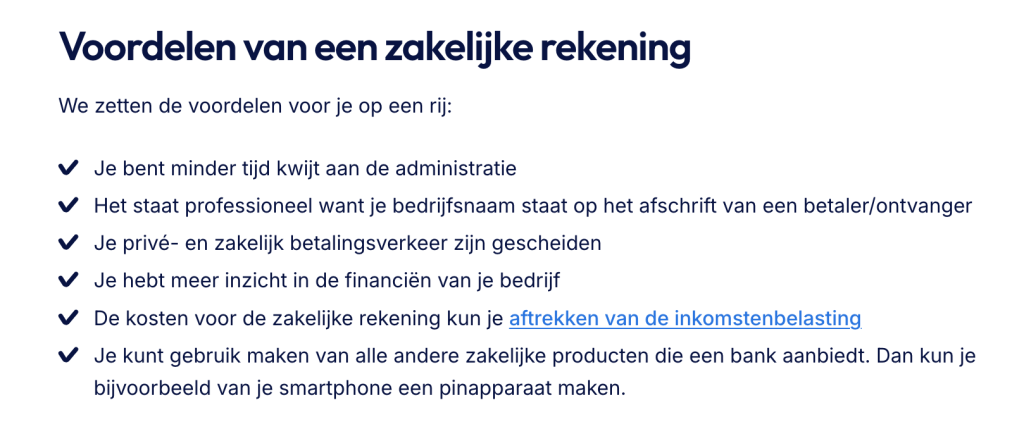 Voordelen Moneybird zakelijke spaarrekening